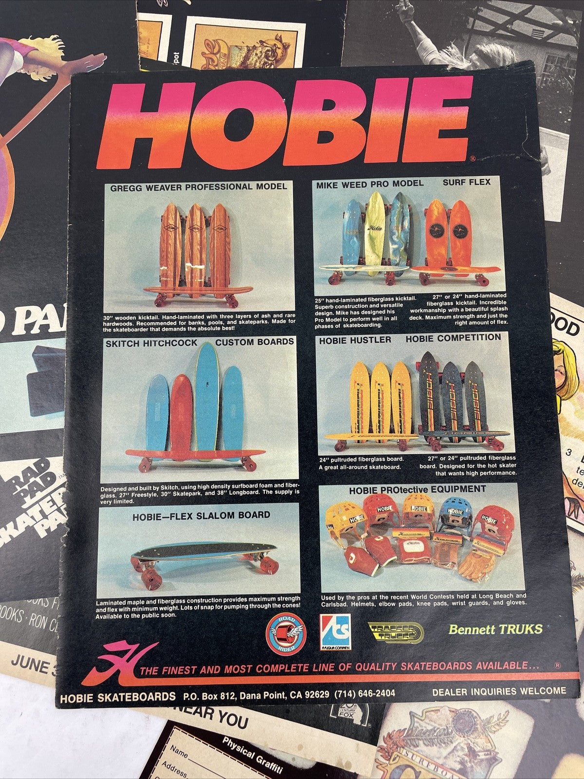 1976 Skateboarder Magazine Assorted Adverts Photos Advertisements makaha Hobie