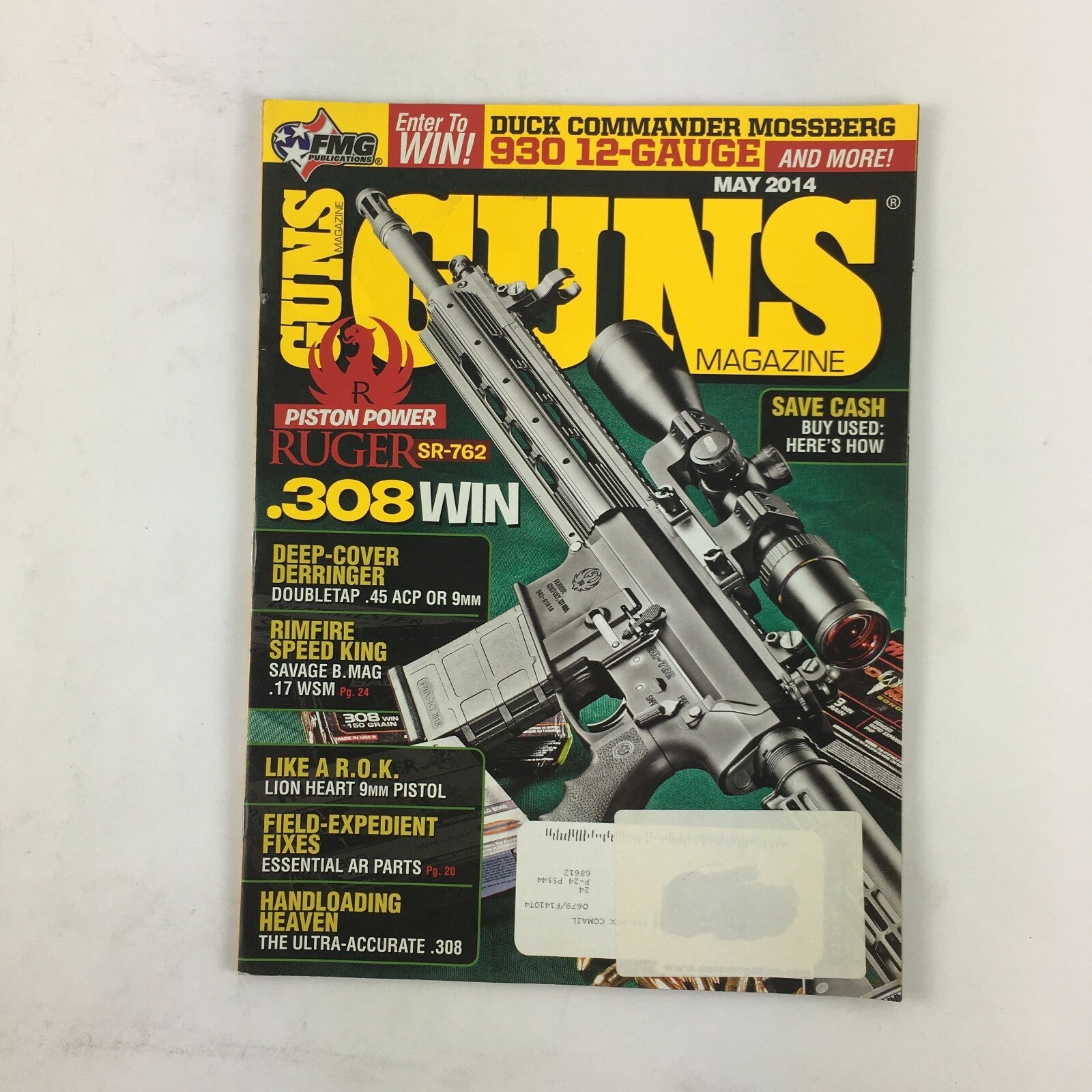 May 2014 Guns Magazine Ruger SR-762 .308 Win .17 WSM Double Tap .45 ACP or 9mm
