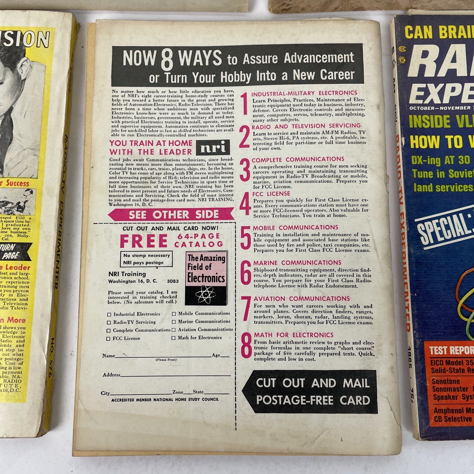 Lot of 5 x 1960's Radio-TV Experimenter Magazine Lot by Science and Mechanics