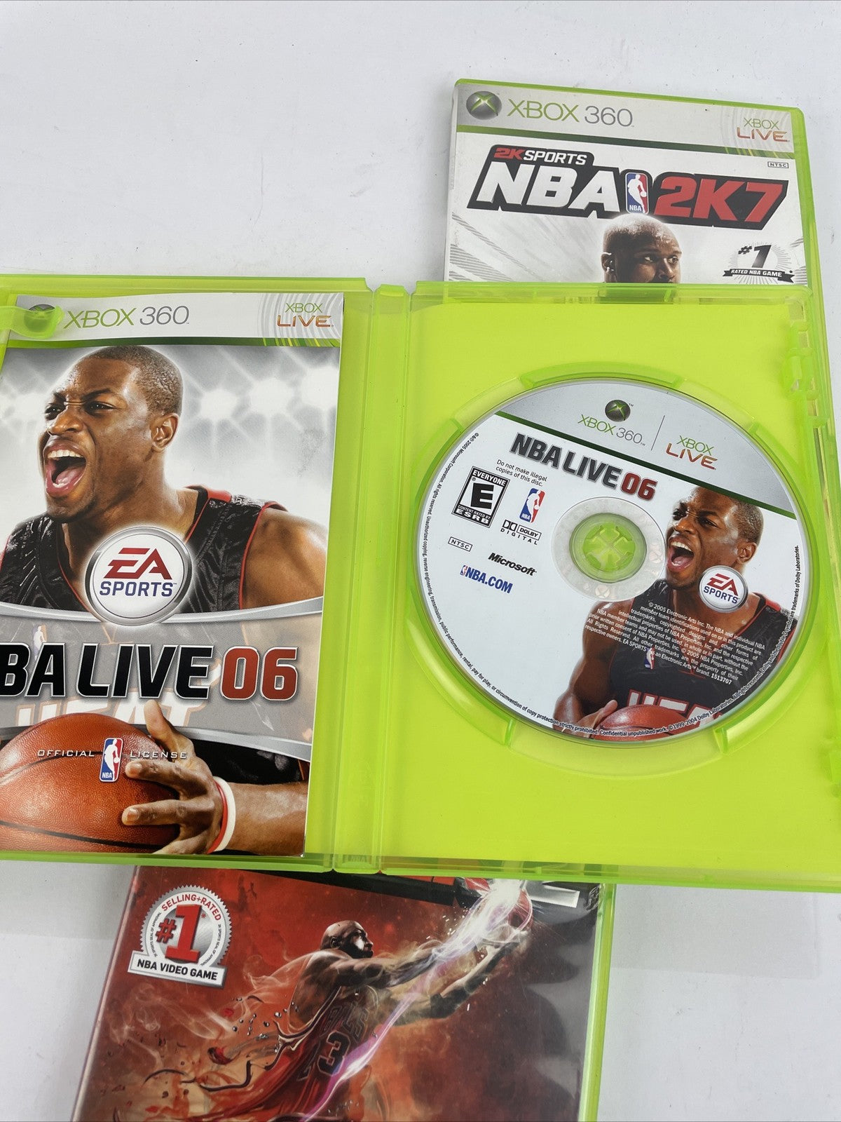 Lot of 3 x XBOX 360 Live : 2K Sports NBA 2K7 , NBA 2K12 , MBA Live 2006