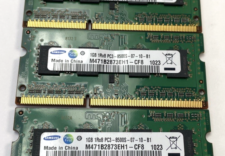 Lot of 5 x Samsung * Planet First * 1GB 1Rx8 PC3-8500S-07-10-B1 M471B2873EH1-CF8