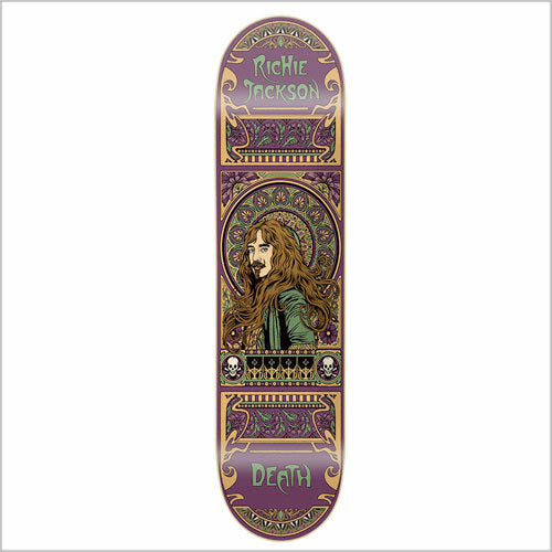Death Skateboards Richie Jackson Art Nouveau 8.5-inch skateboard deck with grip tape and free shipping.
