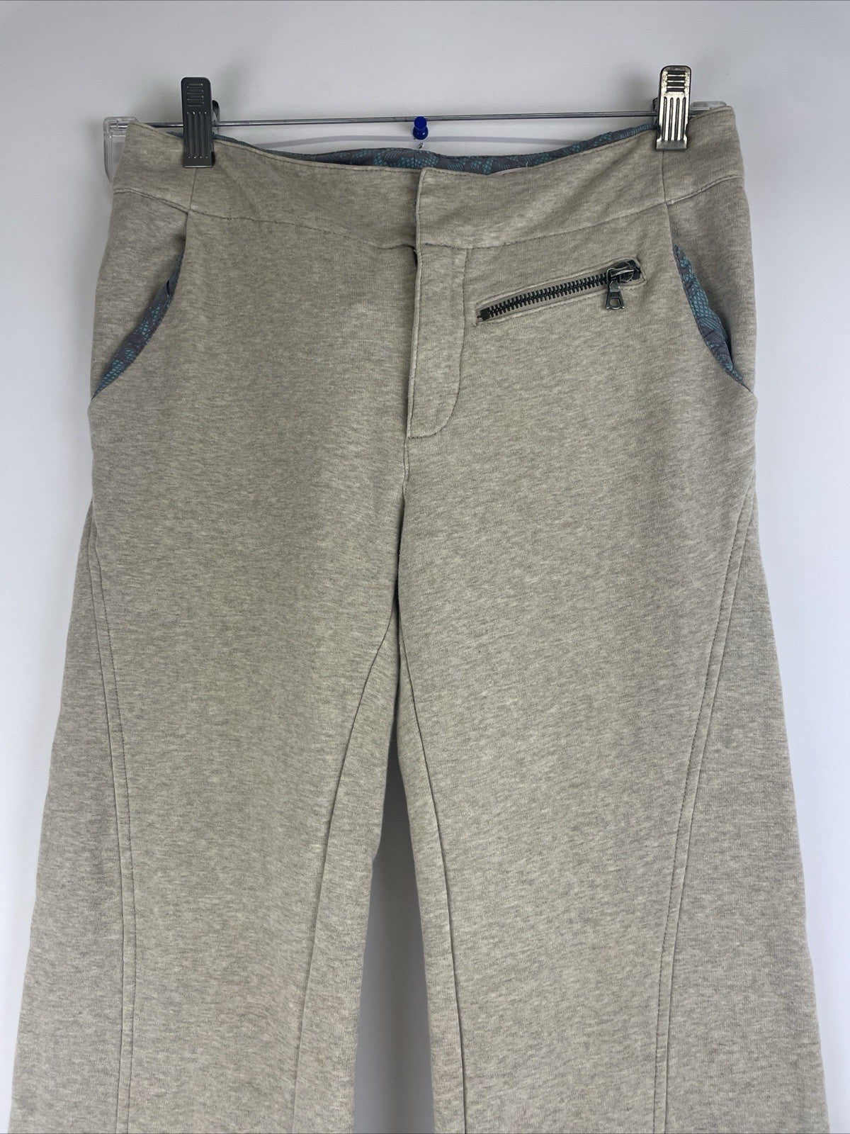 La ROK Designer Low Rise Bootcut 5 Pocket Sweatpants w Zipper Size 0 Y2K