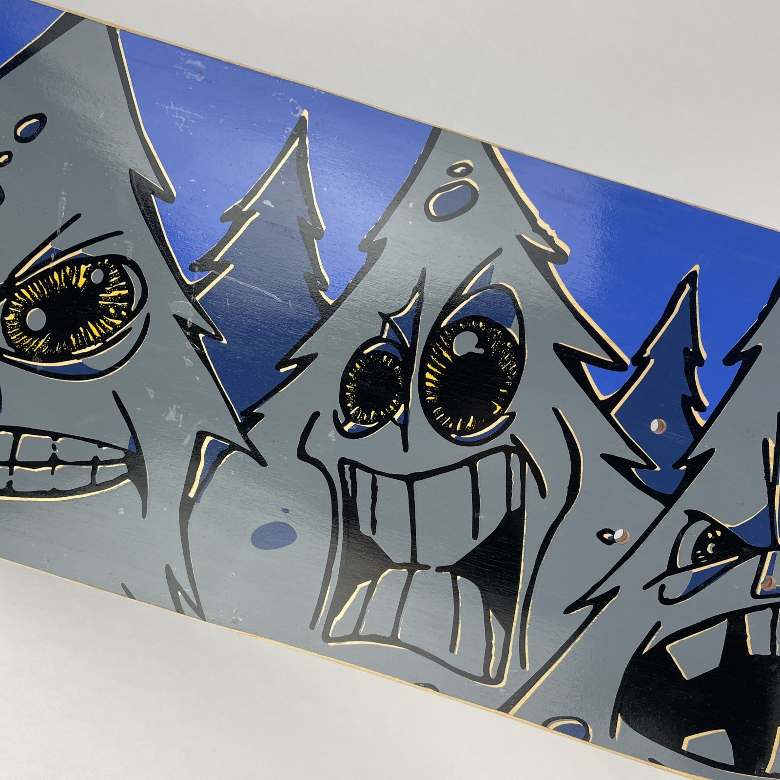 Woodchuck Wood Laminates Circa 1996 " Angry Trees " Skateboard Deck 8" x 31.5