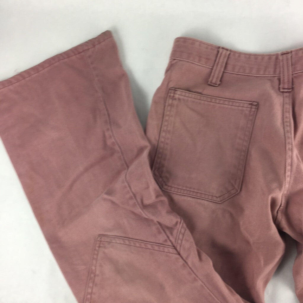 Contur Slacks Womens Straight Leg Pants Salmon Pink Zip Fly Flat Front Pocket 30