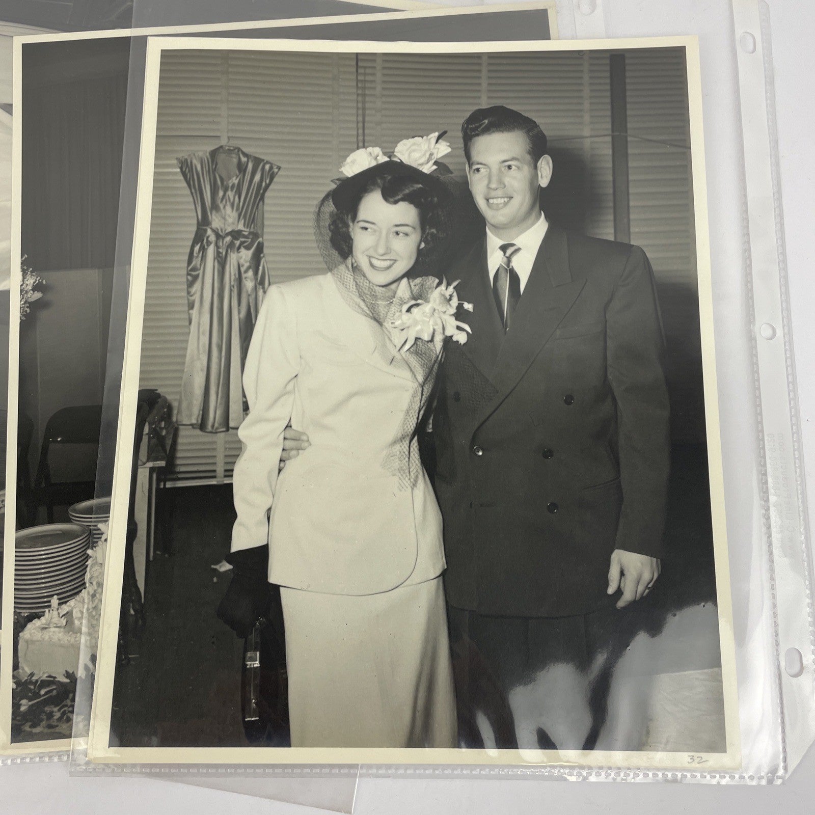 Vintage Large Photos Lot of 2 American Family Wedding Party 1960s Pictures 8x10