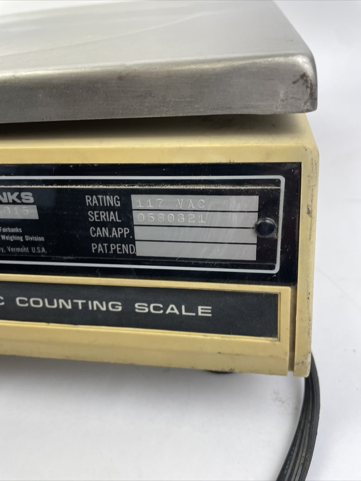 Fairbanks Electronic Counting Scale Model 45-7015 Nominal Capacity 100 x .05 lbs