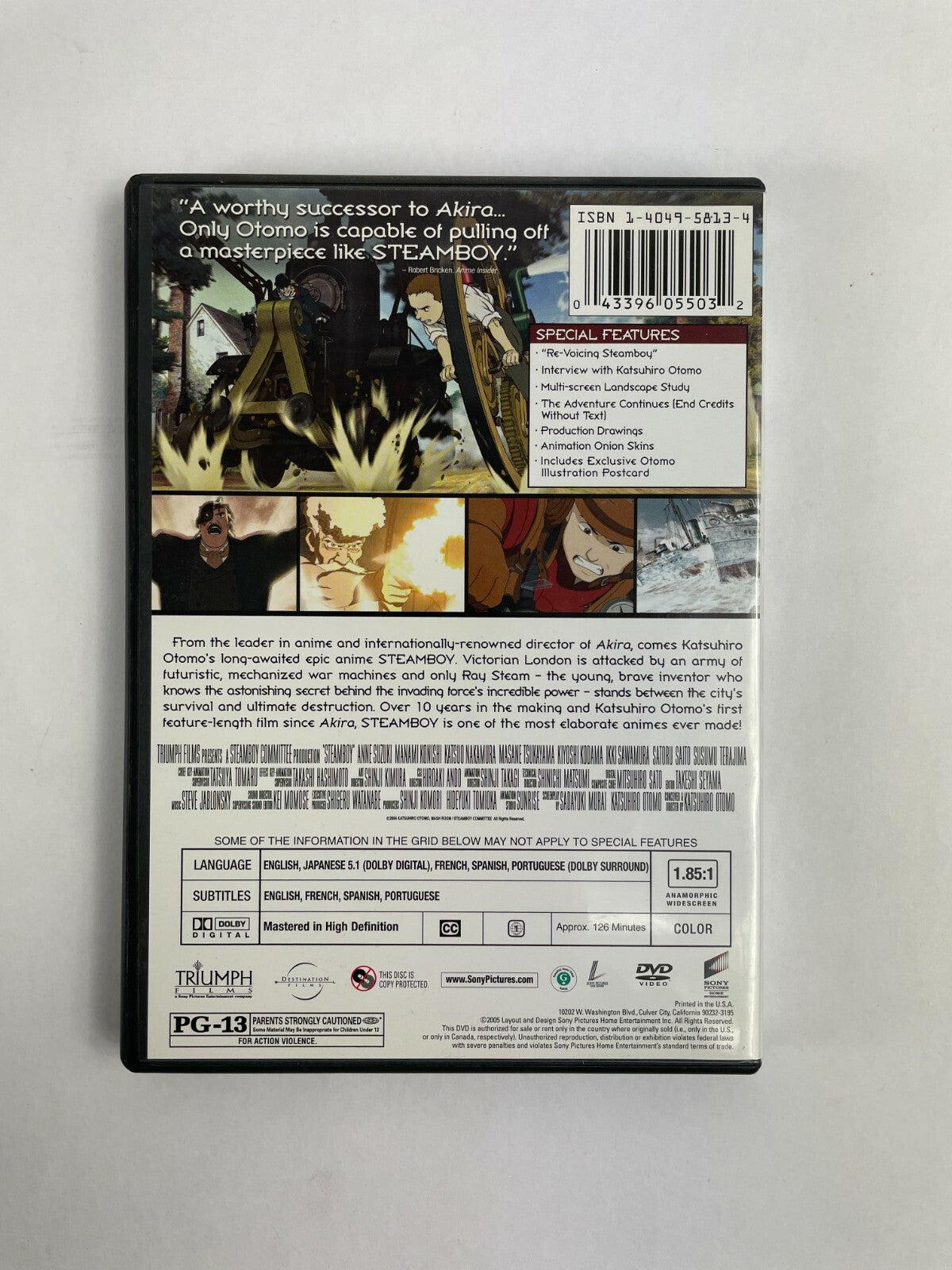 " Steamboy " Directors Cut DVD Movie w Special Features - Mint Disc Guaranteed