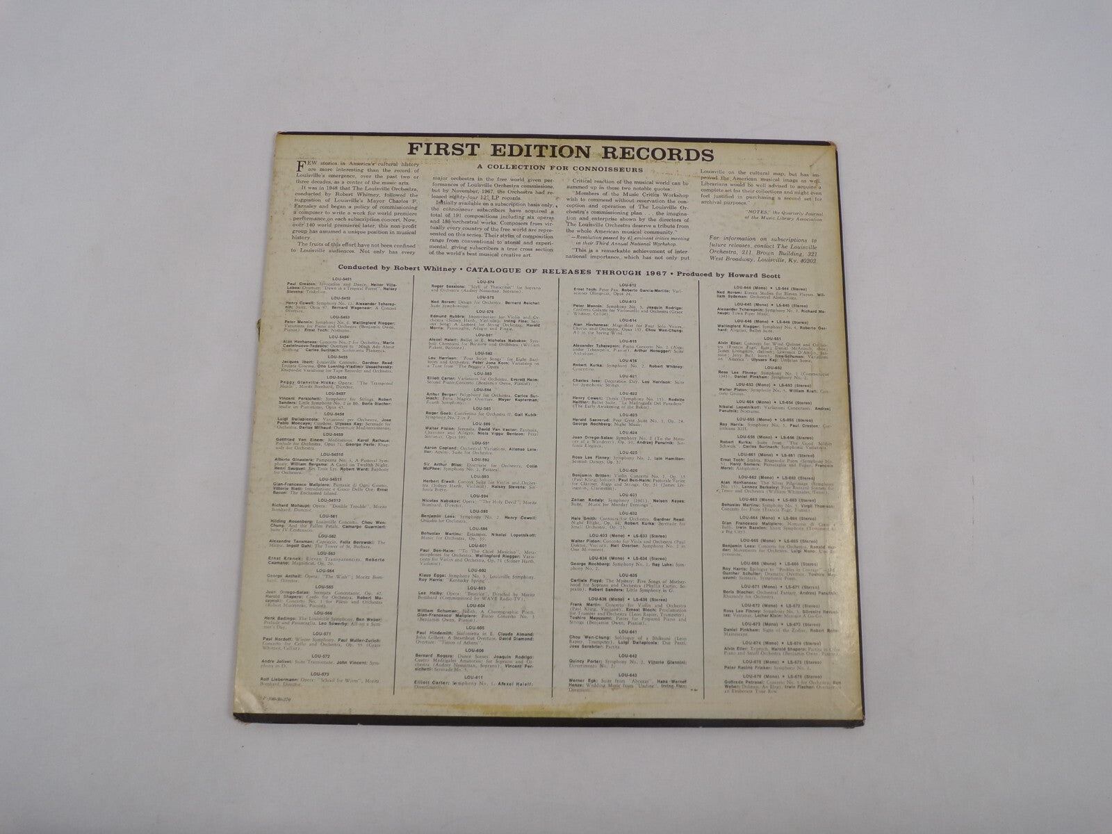 The Louisville Orchestra First Edition Records Paul Hindemith Sinfonietta In E
