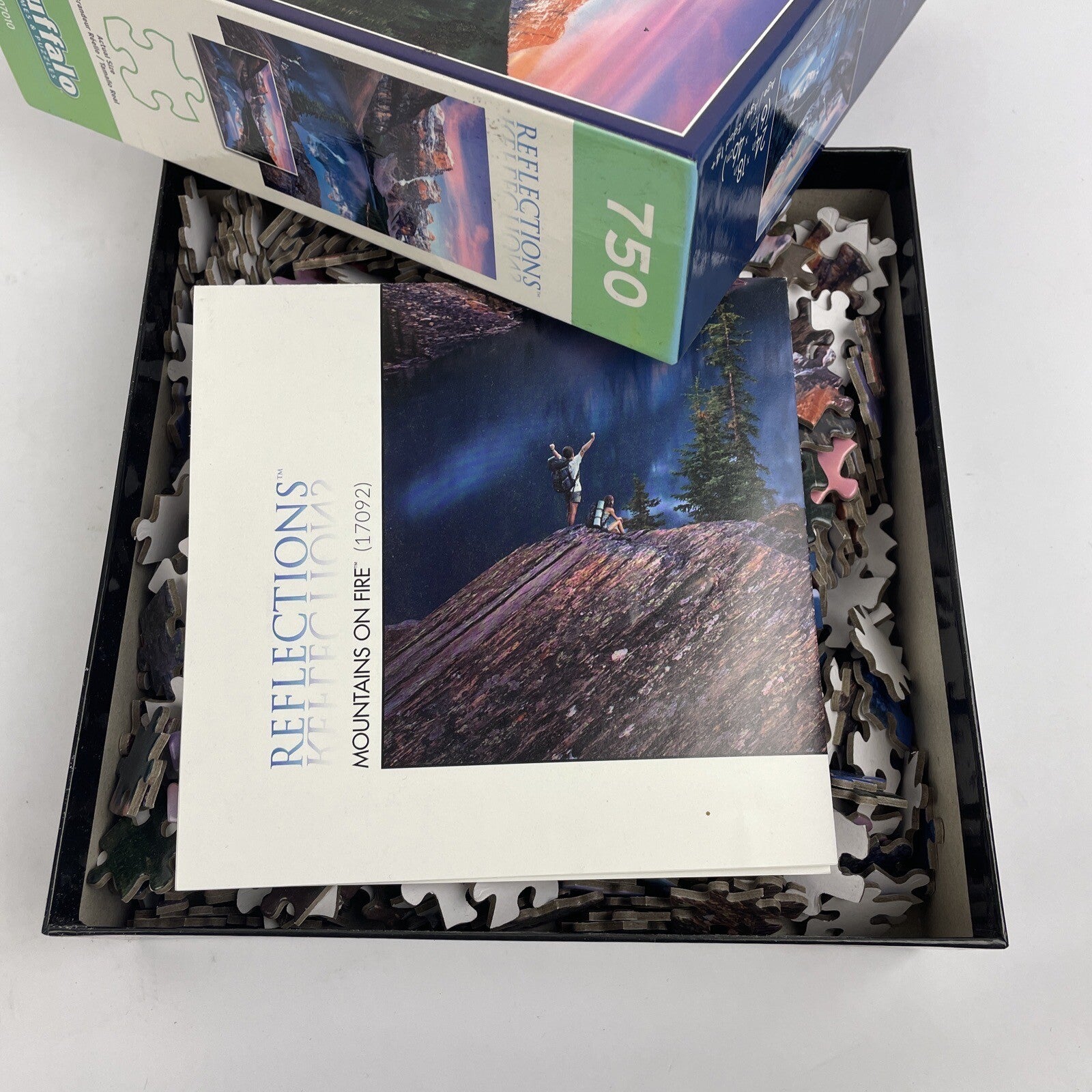 Buffalo Games 750pc Reflections Jigsaw Puzzle " Mountains on Fire " - COMPLETE