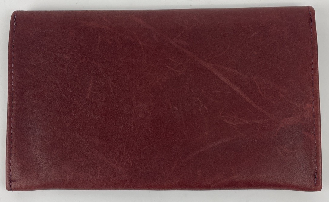 NEELY MACK SAN FRANCISCO BURGANDY LEATHER Heiress Cowhide Clutch Purse Wallet