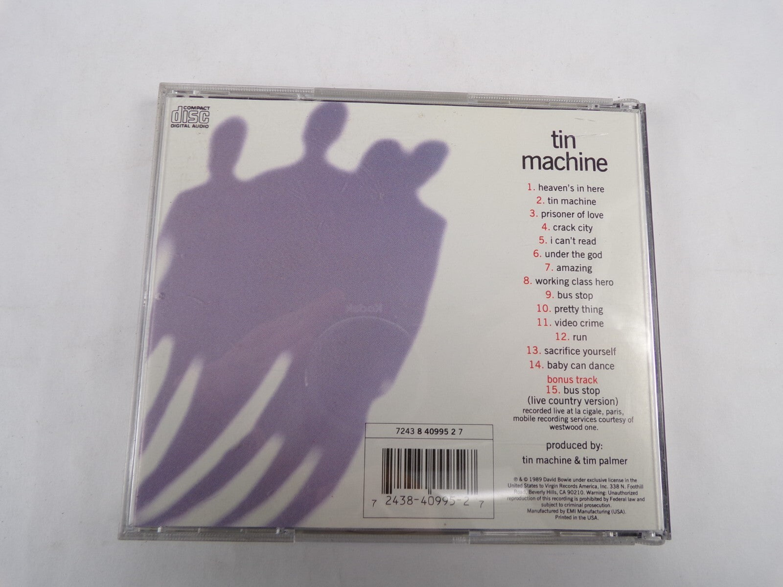 Tin Machine Heavens In Here Prisoner Of Love Crack City I Cant Read Under CD#55
