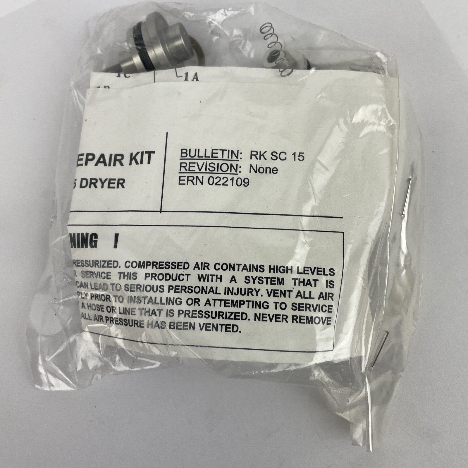 NF QBA15 Graham-White MFG 9-36 Volt Dc Air Dryer Solid Check Valve Repair Kit