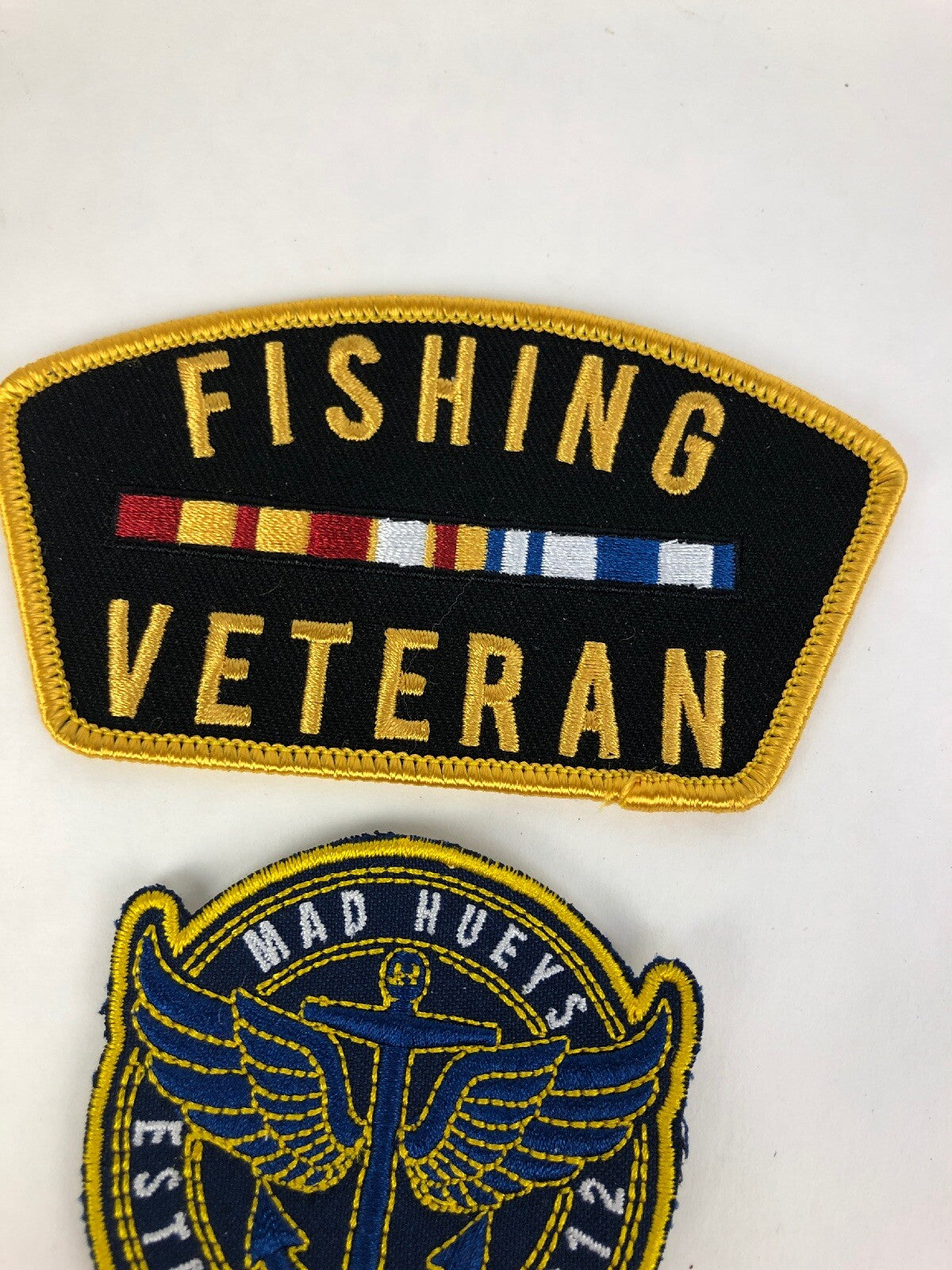 2 x Mad Hueys Australia Embroidered Patch (s) Fishing Veteran Established 2012