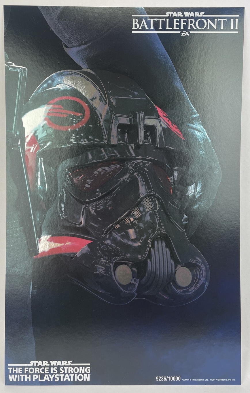 STAR WARS BATTLEFRONT II Foil Promo Poster EA Playstation 9236/10000 RARE 2017