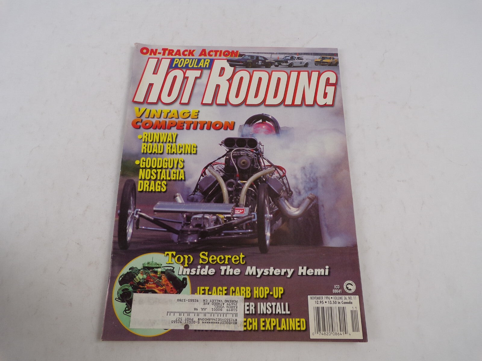November 1996 Hot Rodding Magazine On-Track Action Vintage Compitition Runway