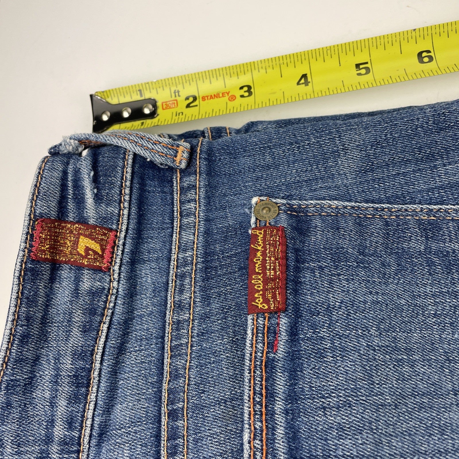 7 for all Mankind Skinny Low Rise Bootcut Jean Women's Sz 27 Light Blue Stretch