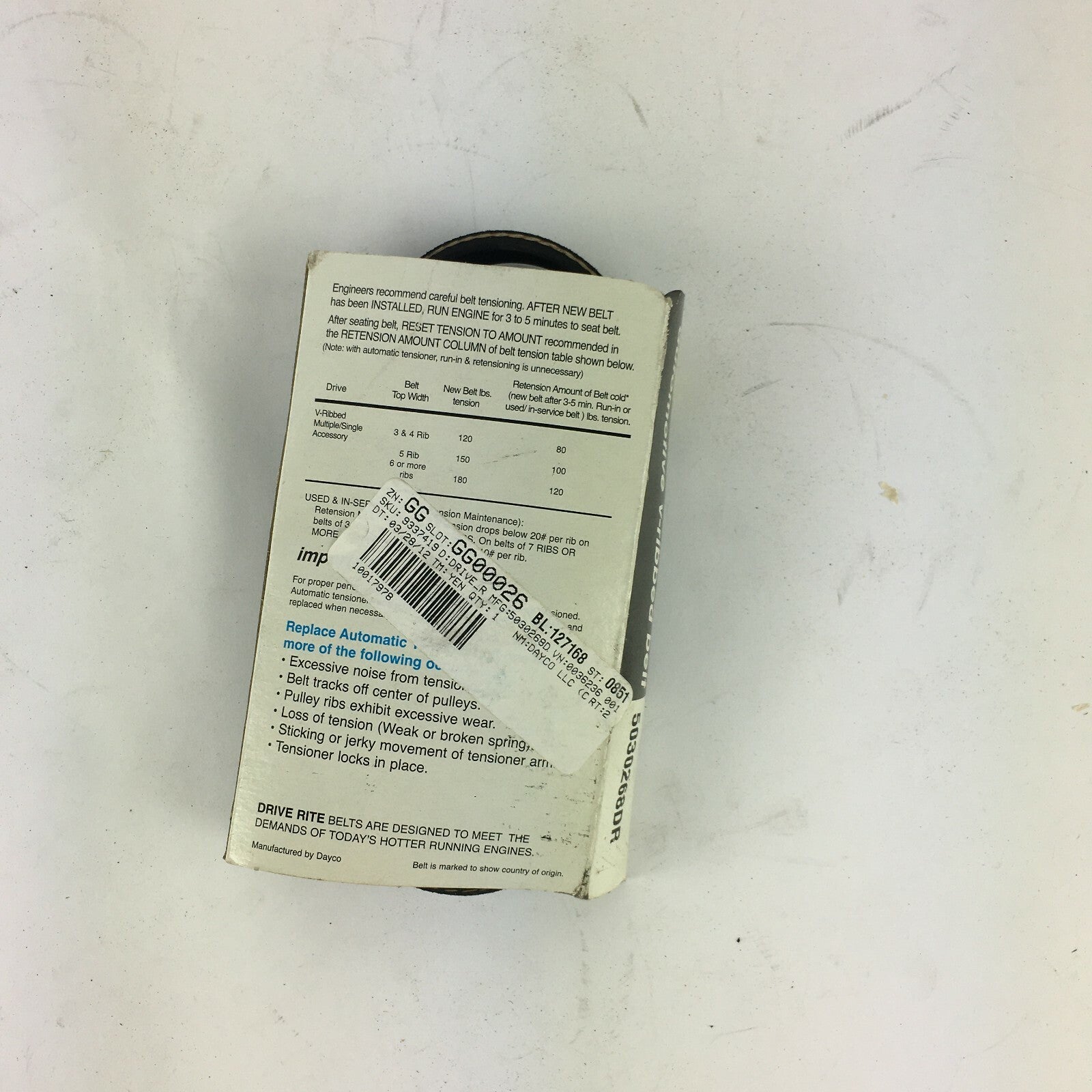 Genuine Drive Rite Automotive V-Ribbed Belt Tensioner 5030268DR-3PK0680 A10