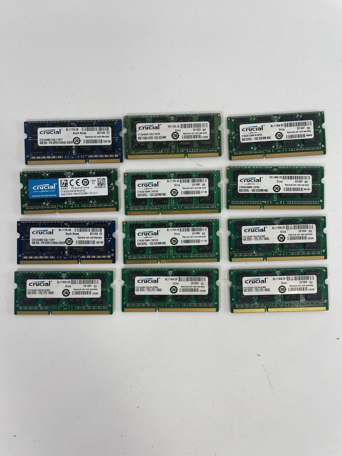 Lot 12 Crucial 4GB DDR3L 1333 SODIMM Apple iMac MacBook Laptop RAM