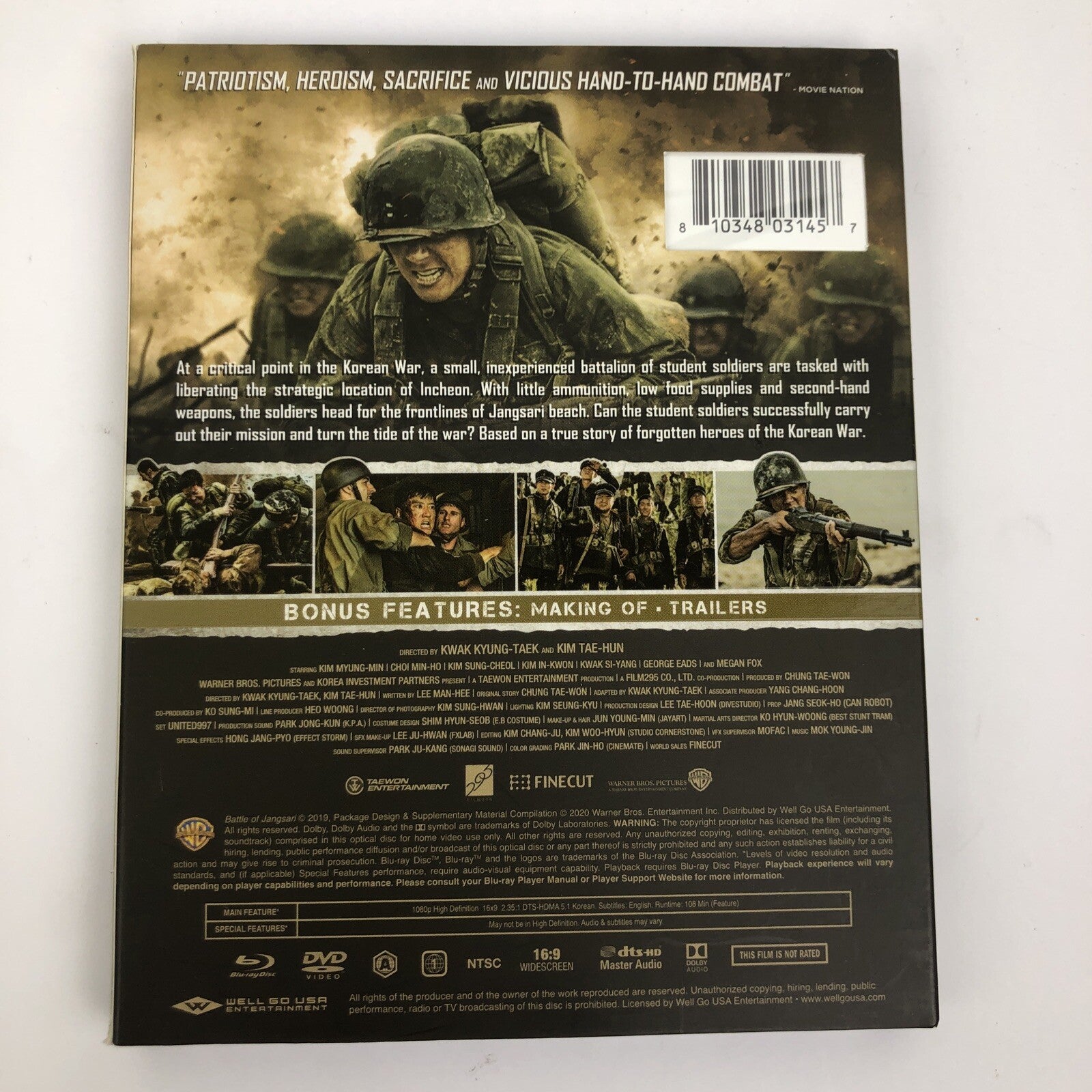 " Battle Of Jangsari Blu-ray " + DVD Megon Fox George Eads Kim Myung-Min - NEW