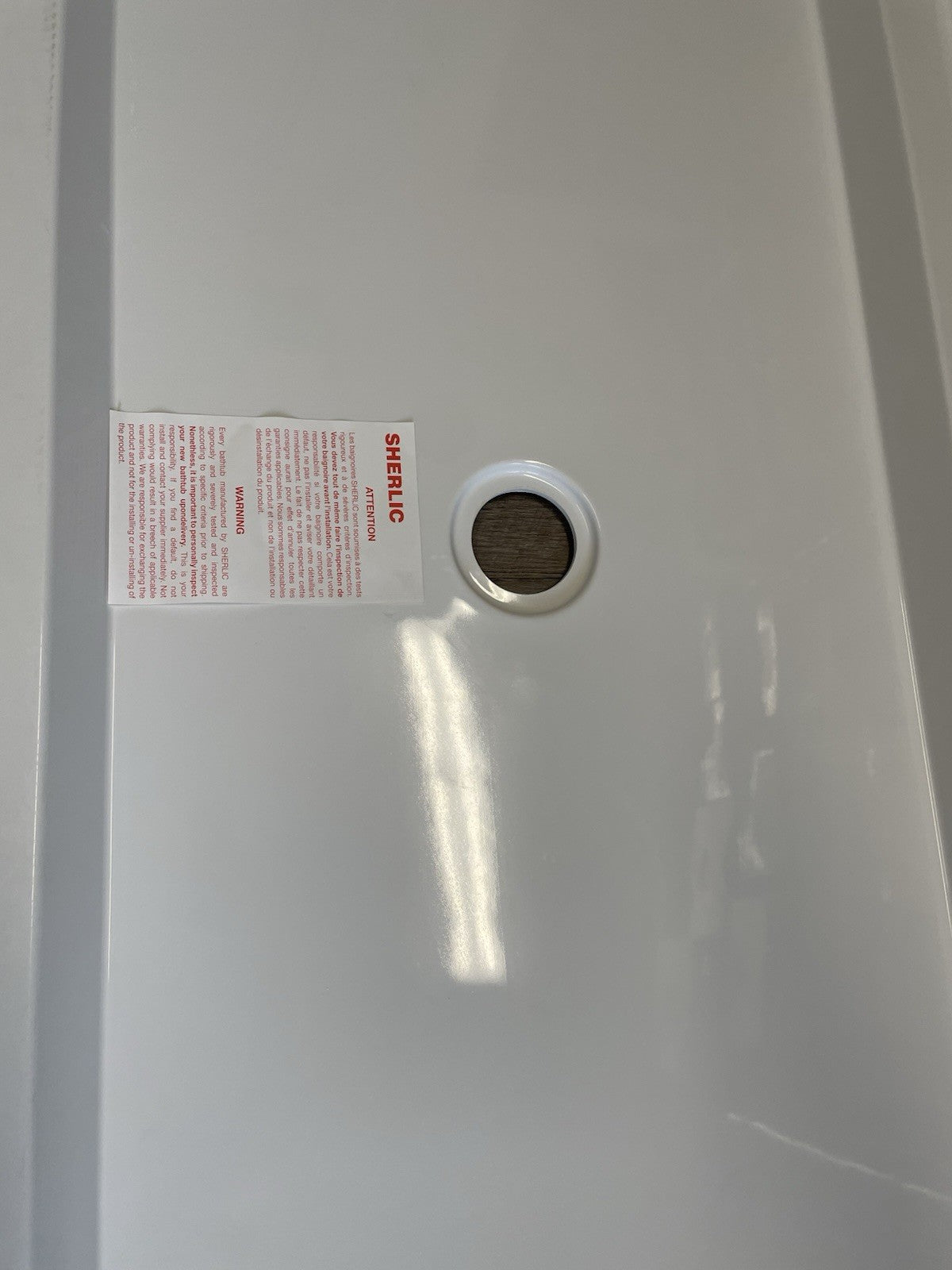 Sherlic  Shower Pan Base 60 x 32 x 3 5/8 Center Drain Molded Tile 2 Flange White