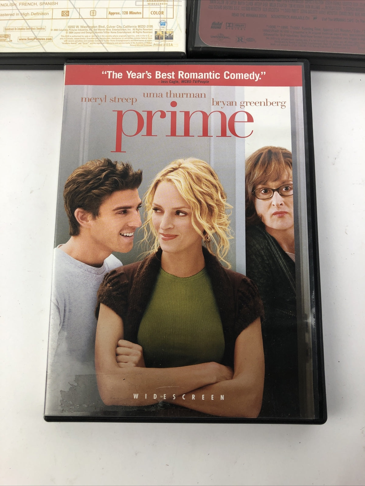 3 x Rom-Com Romantic Comedy Movies DVD Somethings Gotta Give, Prime, Shakespeare