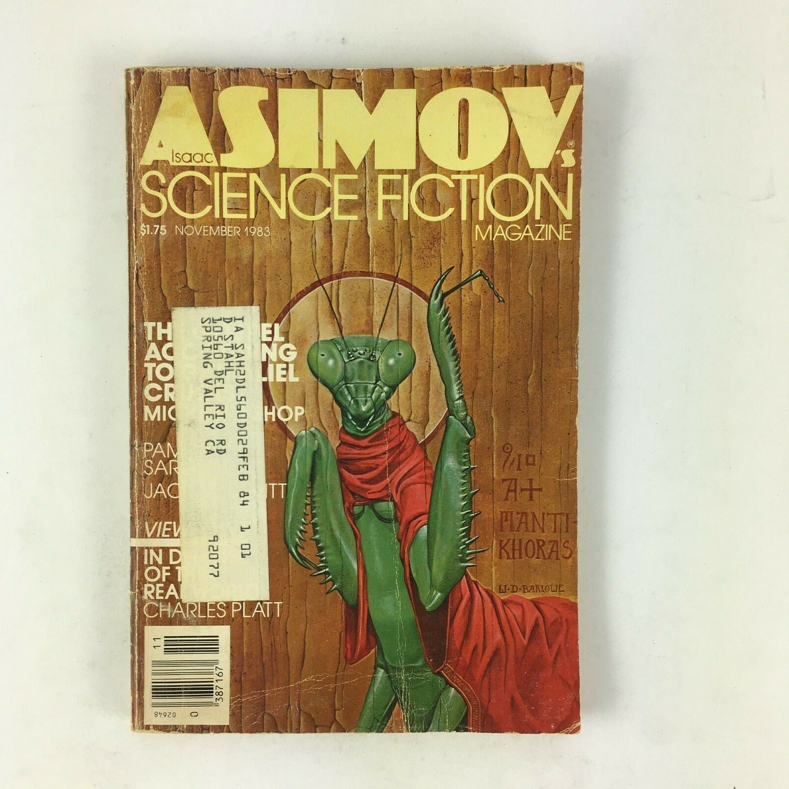 November 1983 Isaac Asimov's Science Fiction Magazine In Dreams of Real World