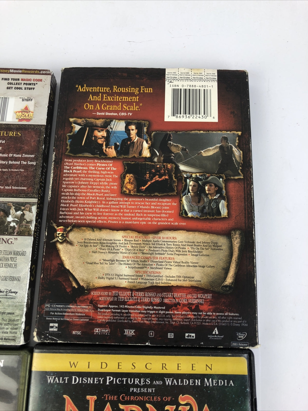 Fantasy DVD Lot Of 4 NARNIA The Lord of the Rings - 2 x Pirates of the Caribbean