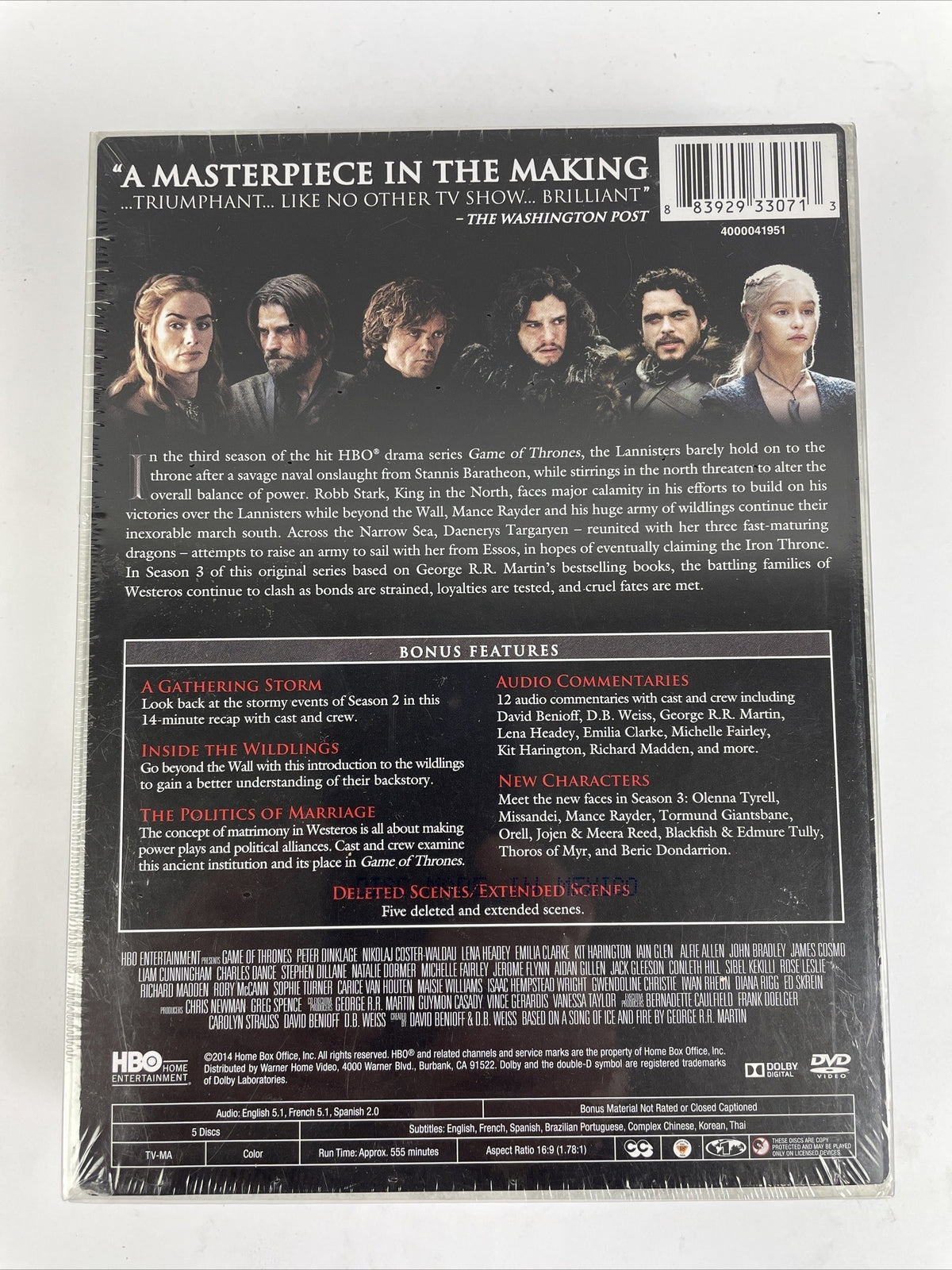 Game of Thrones : The Complete 3rd Third Season Three 3 (DVD) BRAND NEW & Sealed