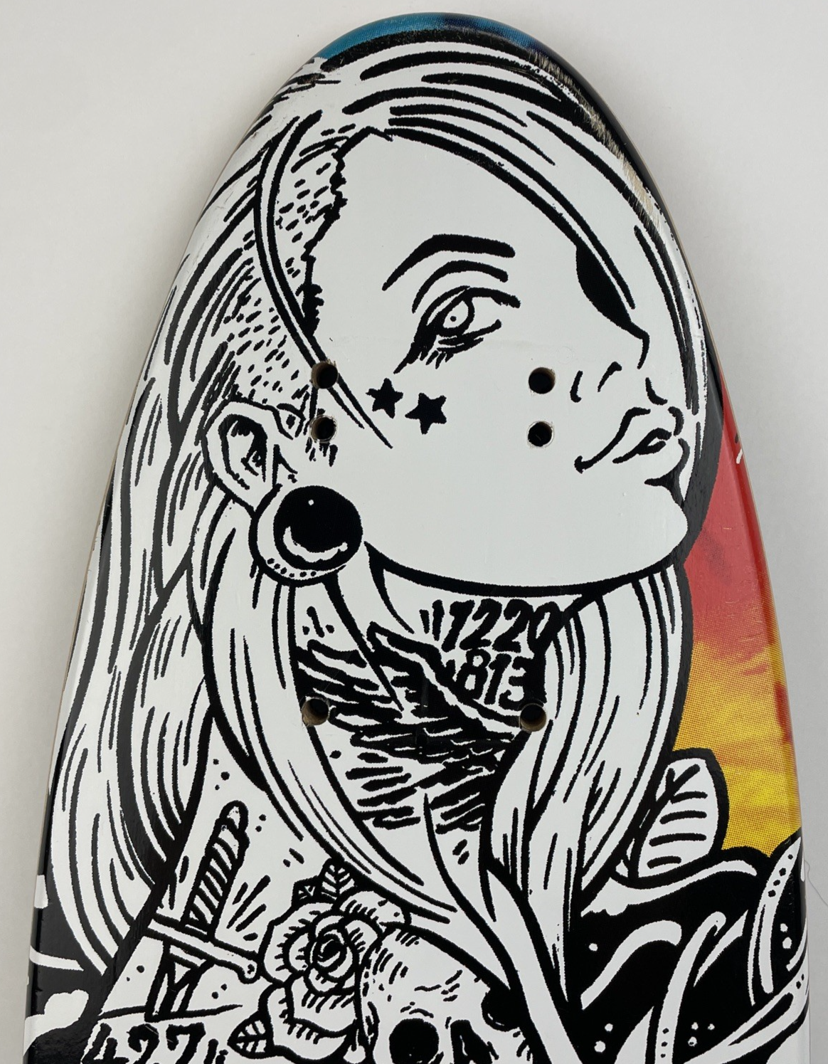 Penny Style Wood Cruiser Skateboard Deck / Griptape Grind Tattoo Girl 23" x 6"