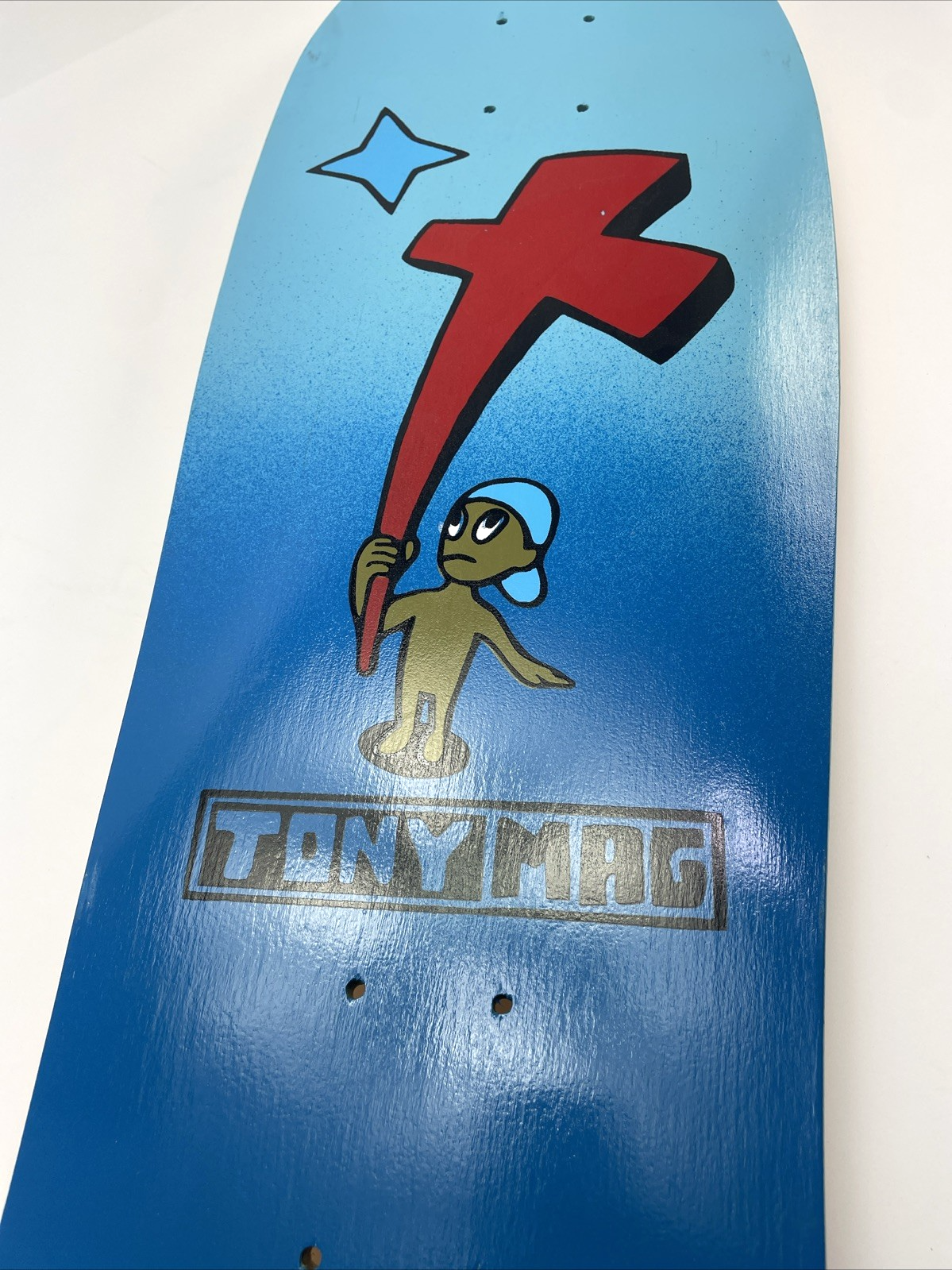Tony Magnusson H Street Kid And Cross Reissue 1980s Wood Hell Concave Blue Fade