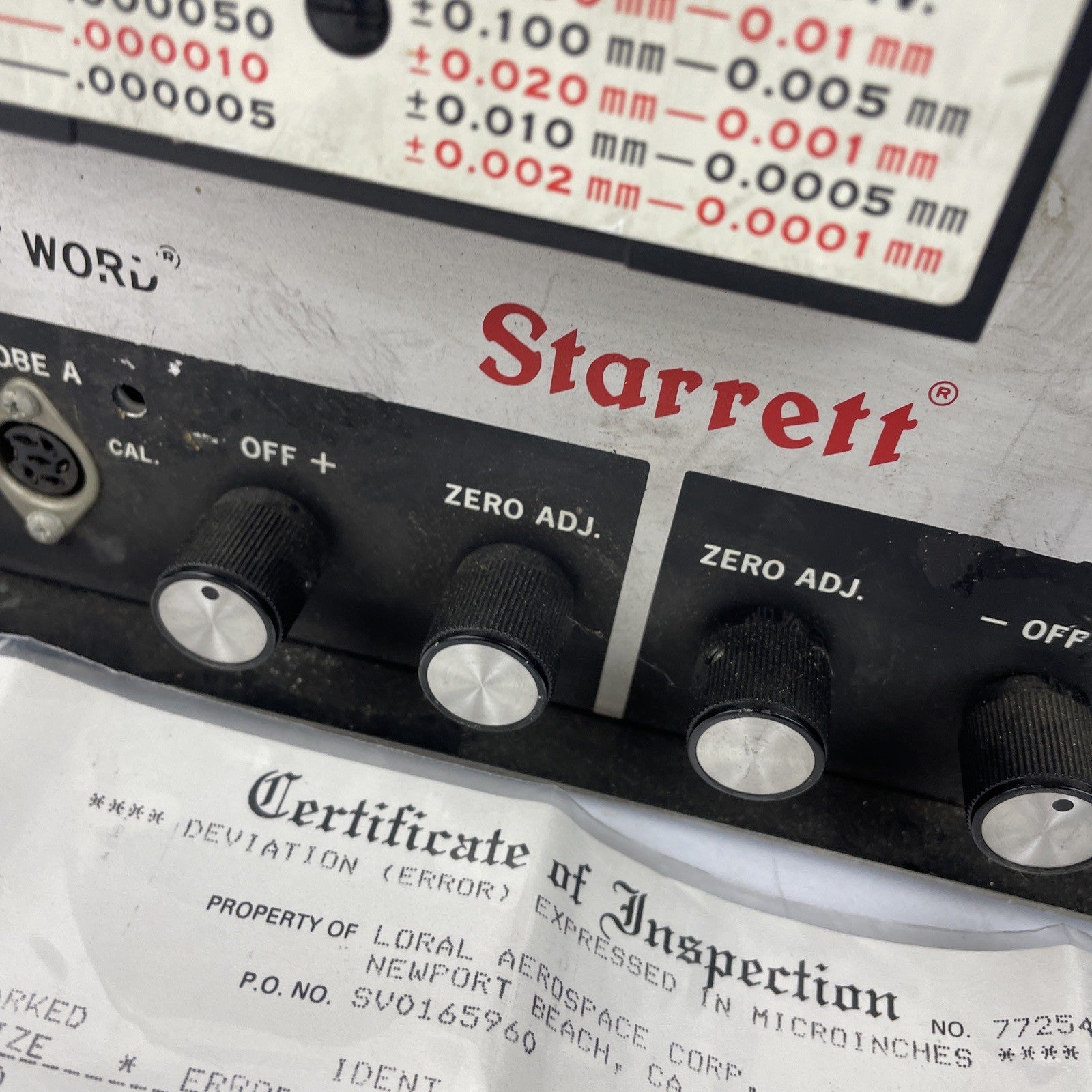 OEM Starrett Last Word No. 812-12 Electronic Gage w Certificate of Inspection