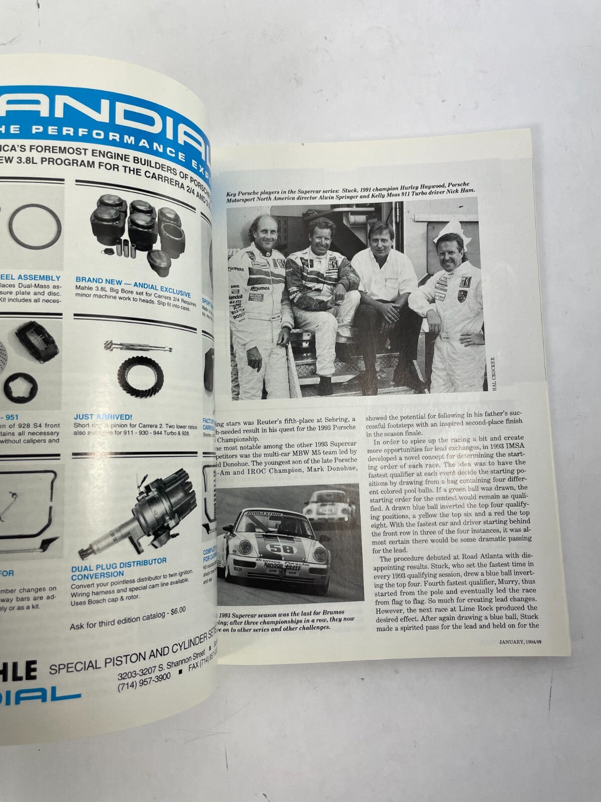 January 1994 Porsche Panorama Magazine Key Porsche Players inthe Supercar series