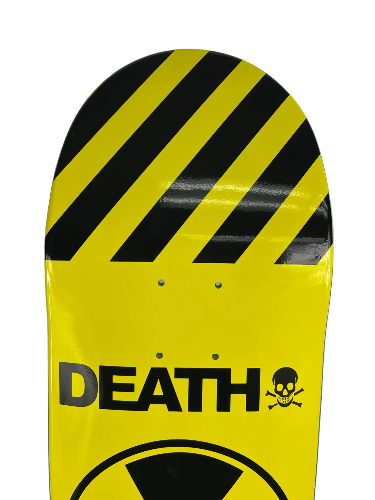 Death Skateboards Team Issue 8.75-inch skateboard deck with grip tape and premium Canadian maple construction.