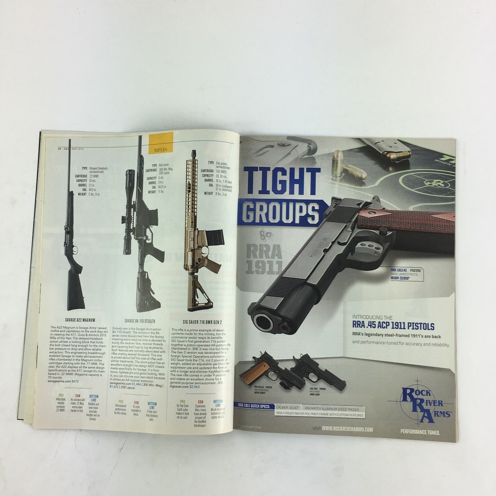 May 2016 Guns & Ammo Magazine Tikka T3x Test Fire K6s Kimber's A.357 Mag!