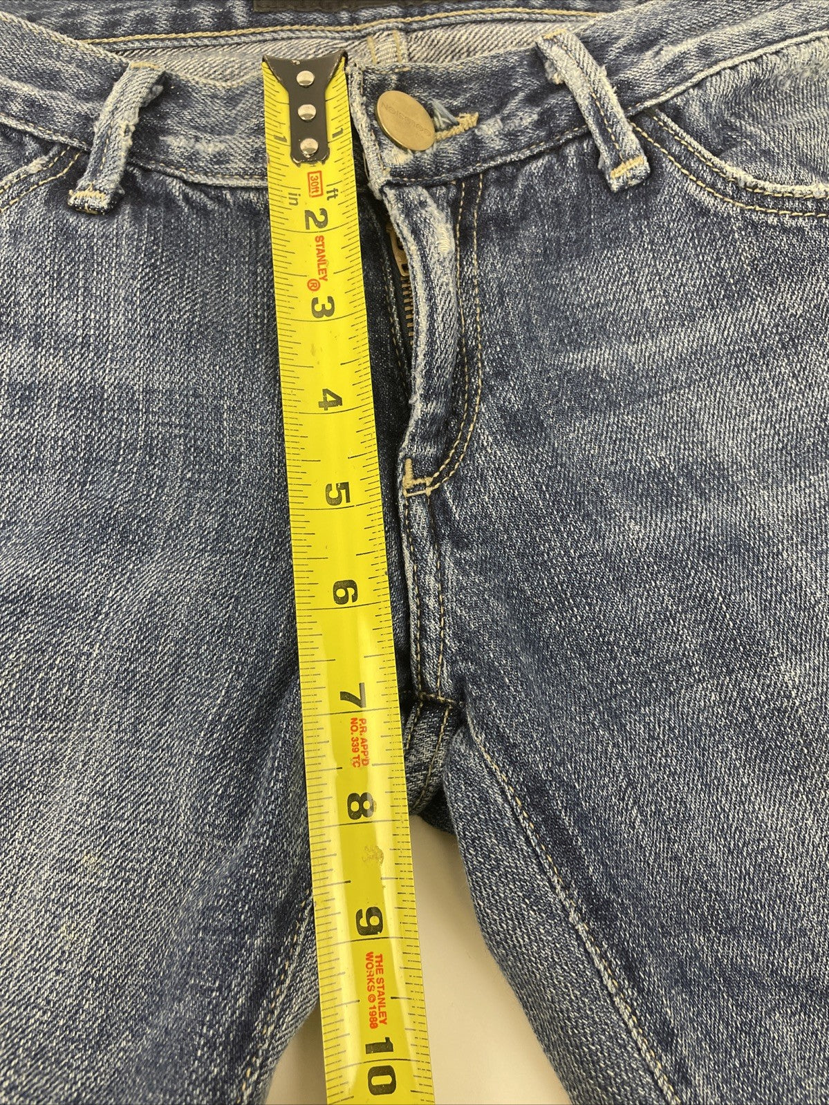 Goldsign Pants Women Sz 26 Blue Denim Jeans Flared Light Wash Low Rise Y2K