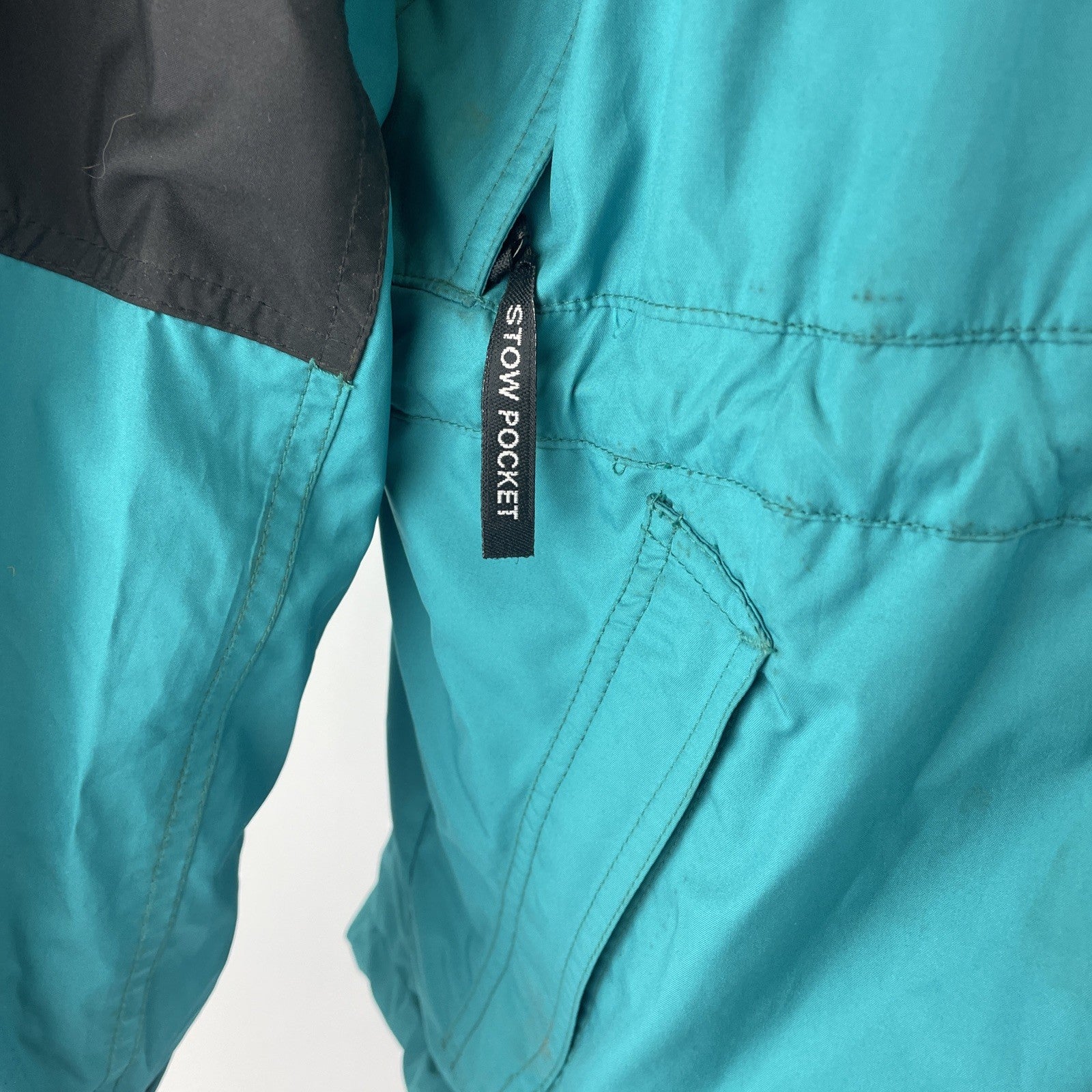 The North Face Hooded Rain Ski Jacket Outer Shell Size Women’s S / P Teal Green