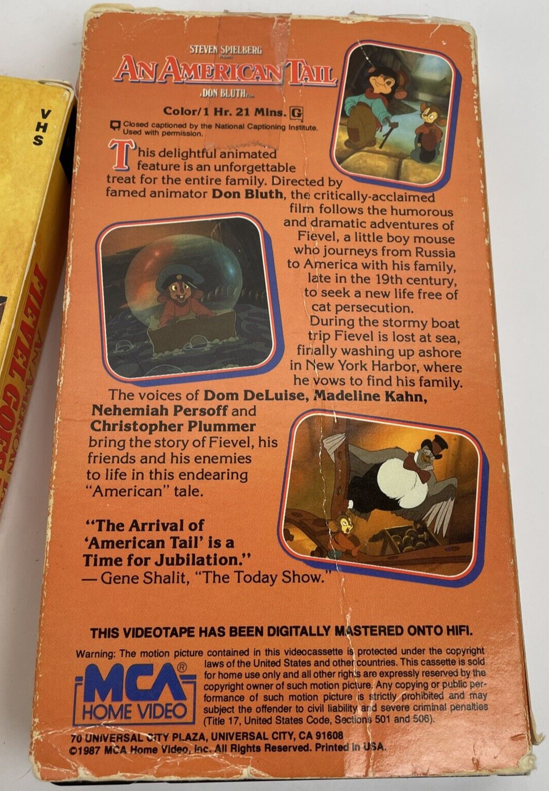 3 x VHS An American Tail, An American Tail Fievel Goes West & The Secret of NIMH