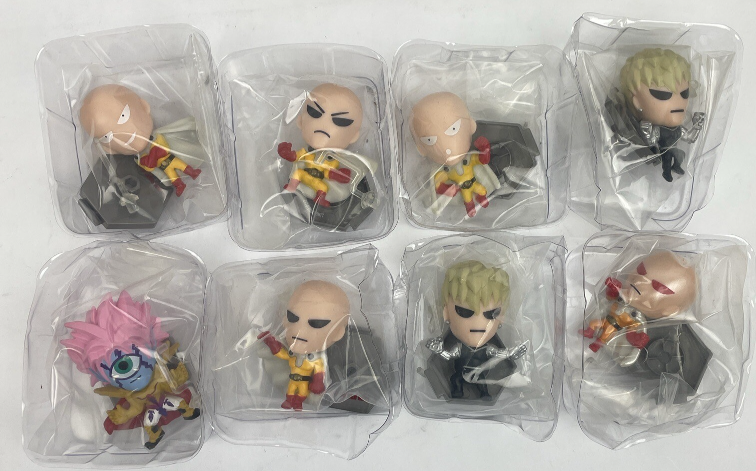 LOT (8) x ORIGINAL MINI'S ONE PUNCH MAN SERIES 1 SAITAMA COLLECTIBLE FIGURE SET