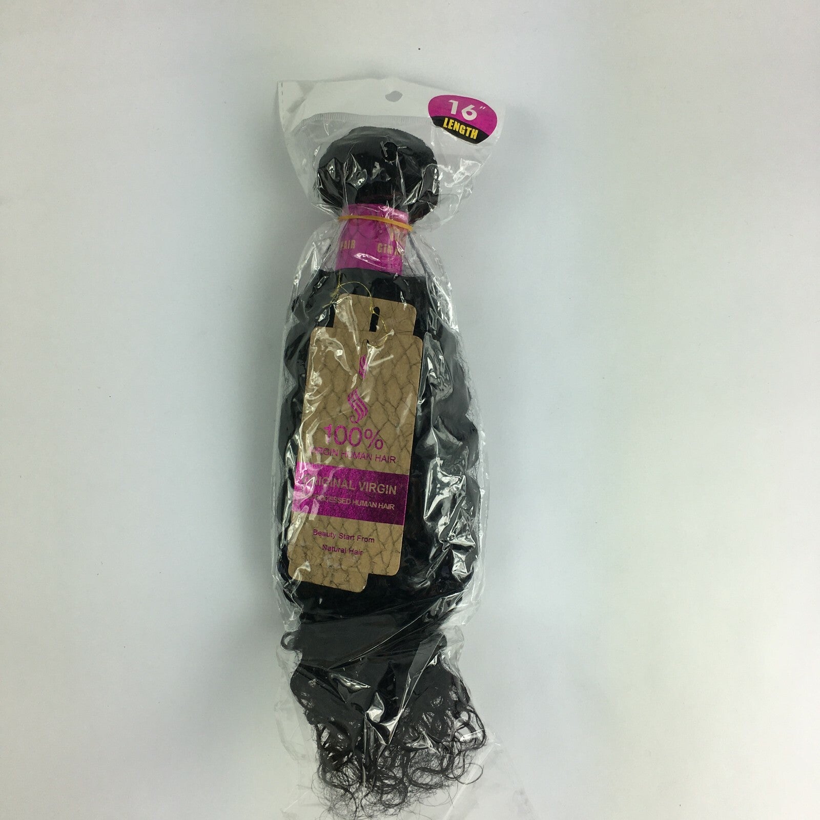 Brand New 100% Virgin Human Unprocessed Hair Size 16" Curly Style Black A2