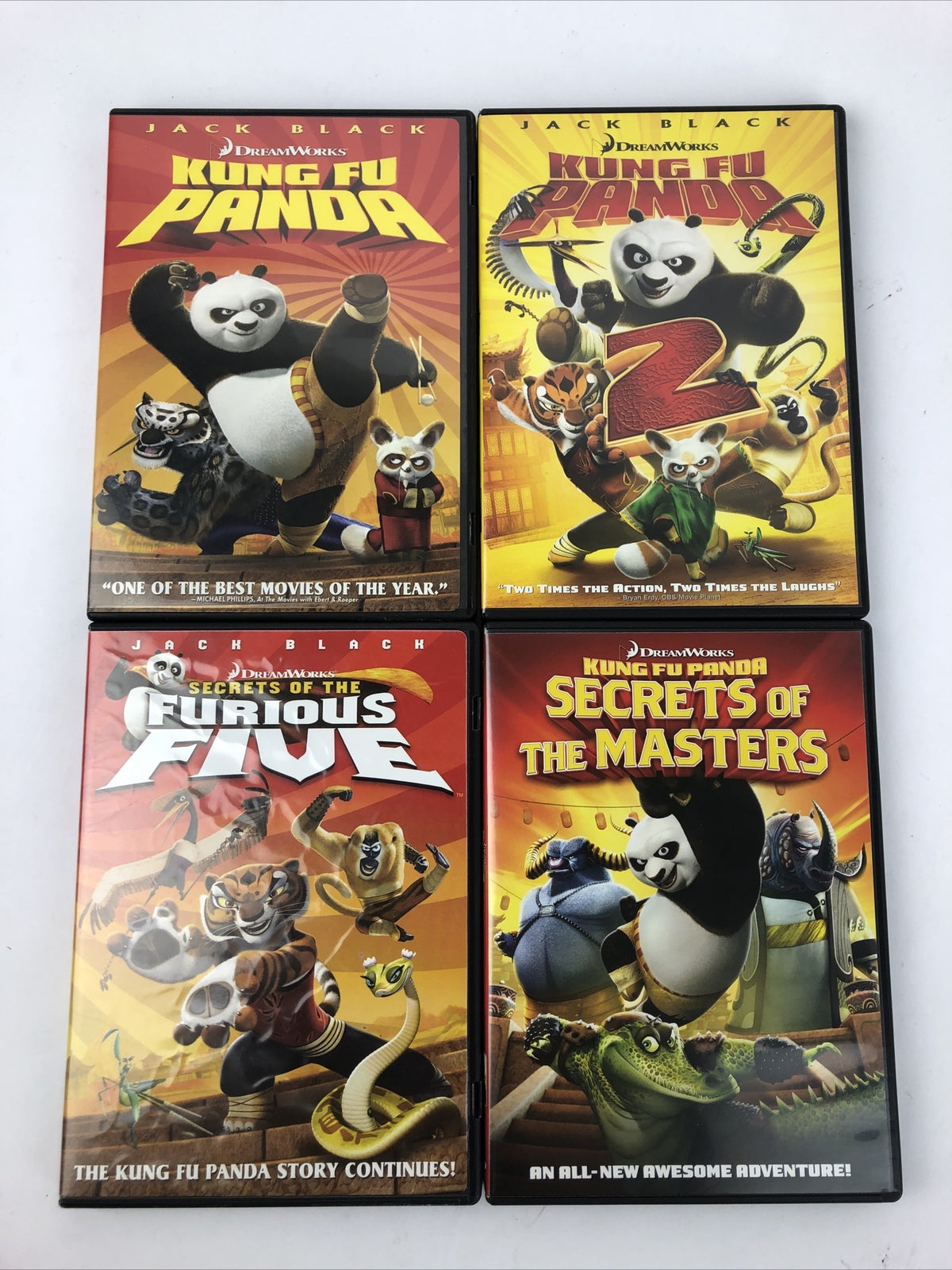 Lot Of 4 DVD's Kung Fu Panda, KFP #2 ,Furious Five, Secrets of the Masters - VGC