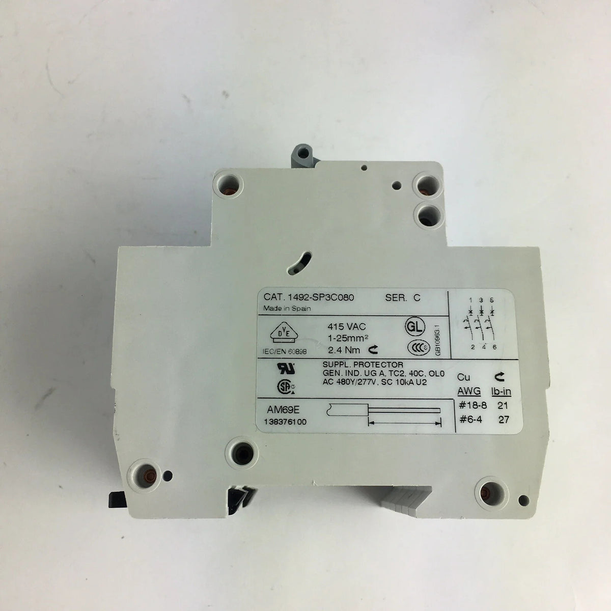 ALLEN BRADLEY 1492-SP3C080 SER. C CURUIT BREAKER
