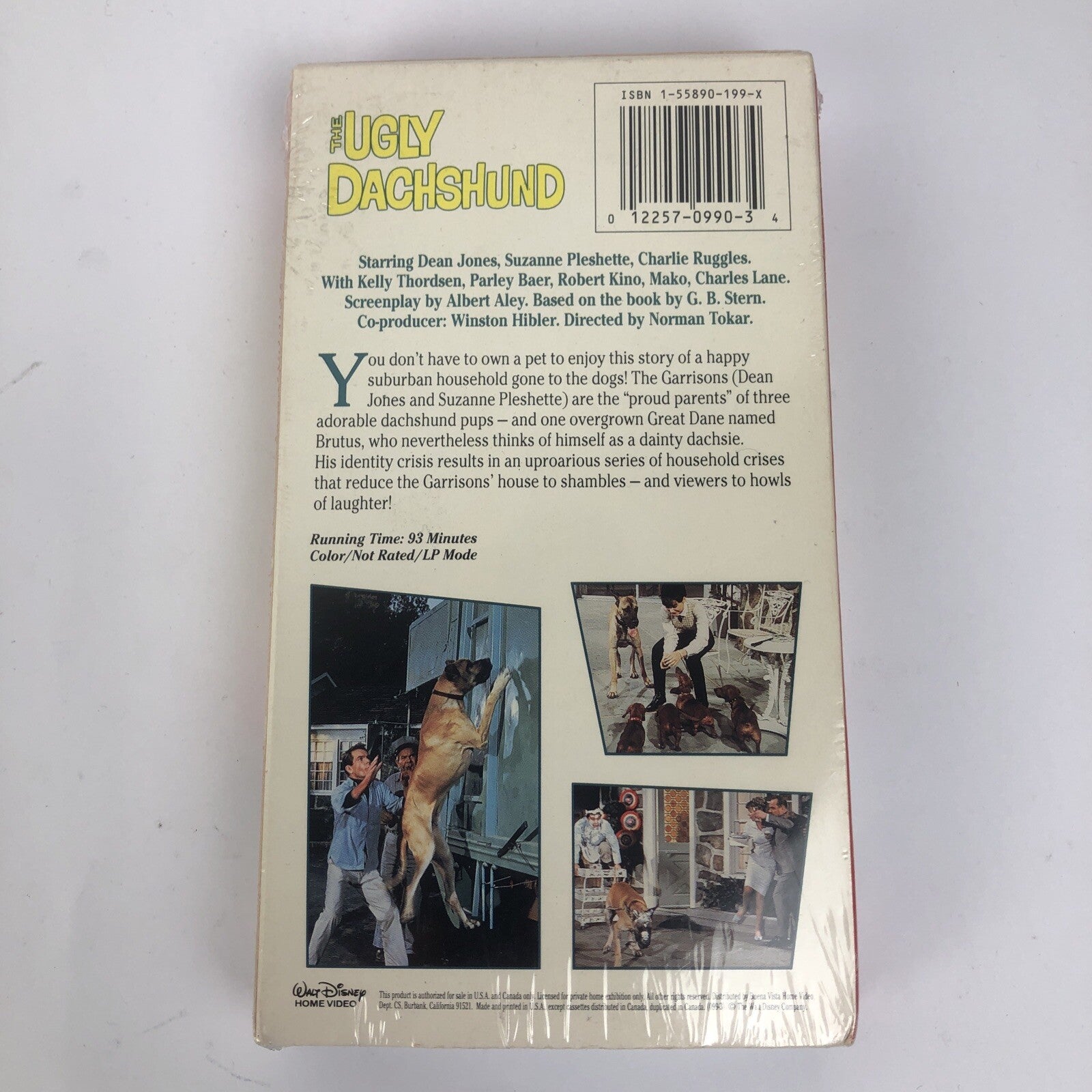 NEW VHS THE UGLY DACHSHUND WALT DISNEY DEAN JONES SEALED - LOOK