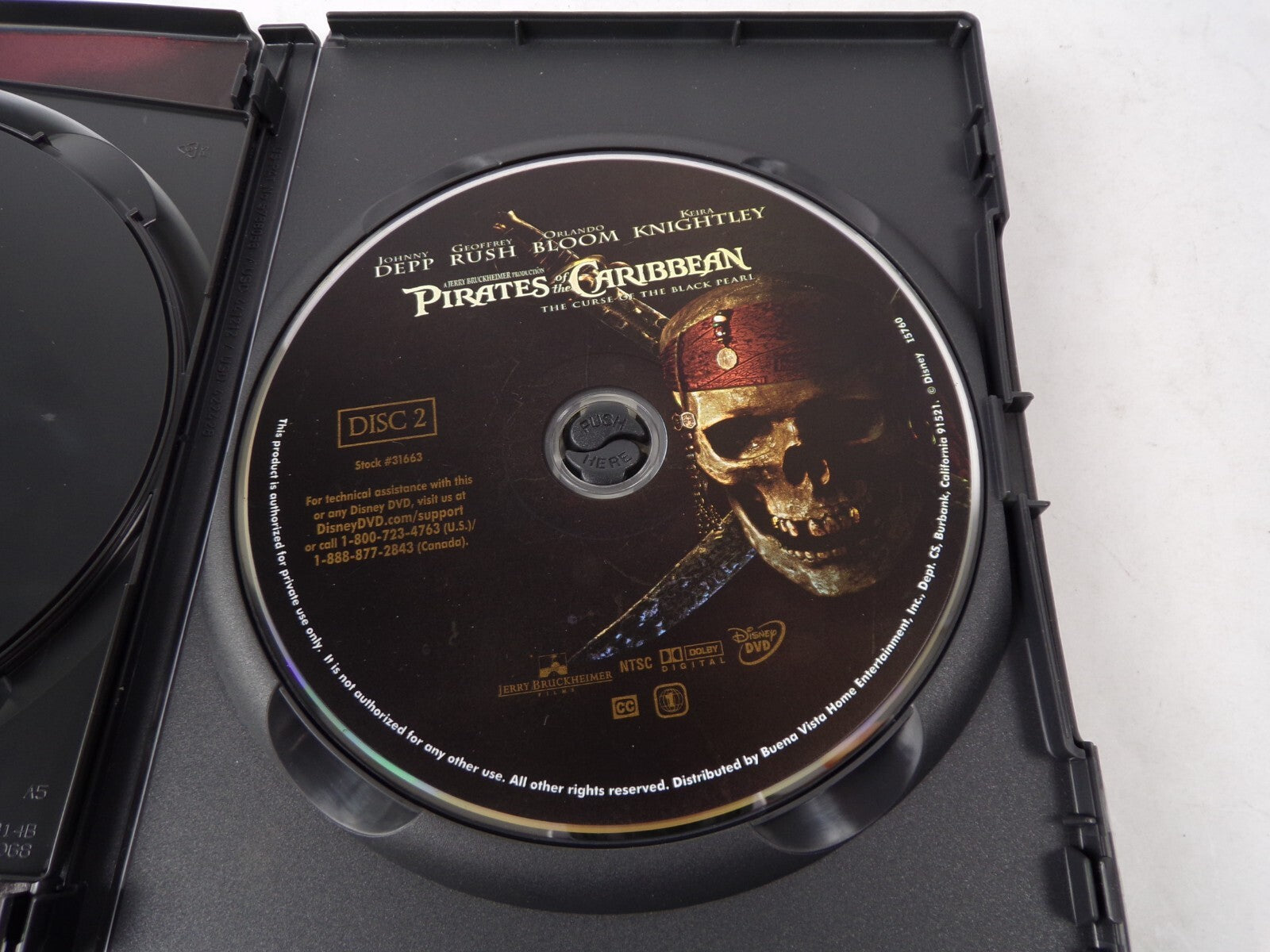 Pirates Of The Caribbean The Cruse Of The Black Pearl Johnny Depp DVD Movies