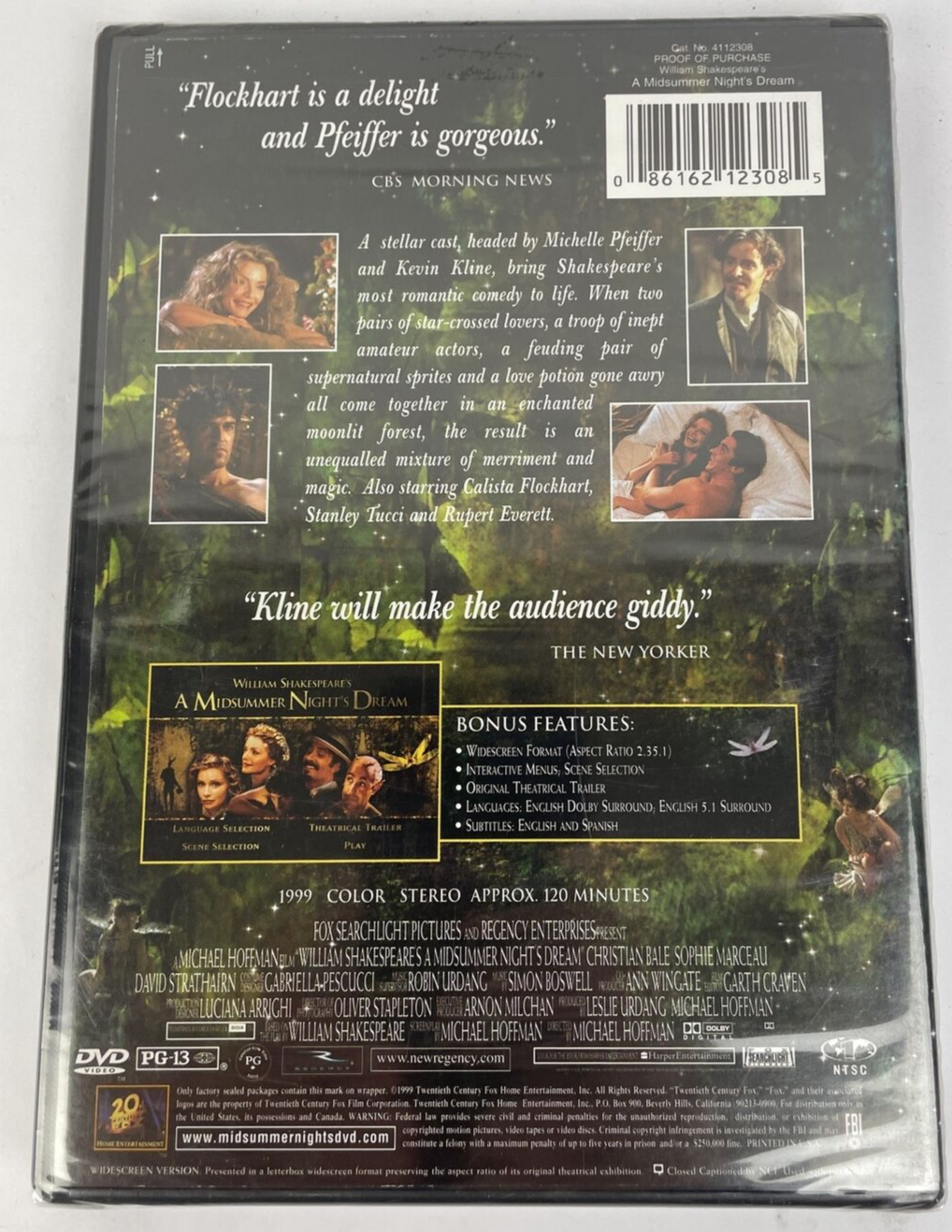 A Midsummer Nights Dream ( DVD, 1999, Widescreen ) William Shakespeare's NEW