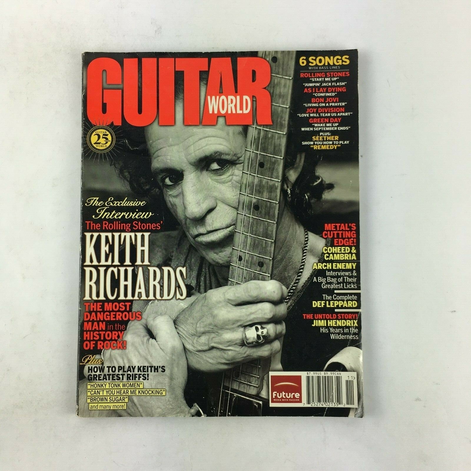 Guitar World Magazine Keith Richards Coheed & Cambria Def Leppard Jimi Hendrix