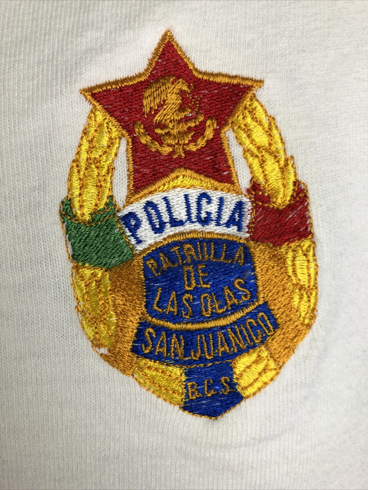Mexico Police Policia Patrulla De Los Olas San Juanito B.C.S Authentic Shirt MED