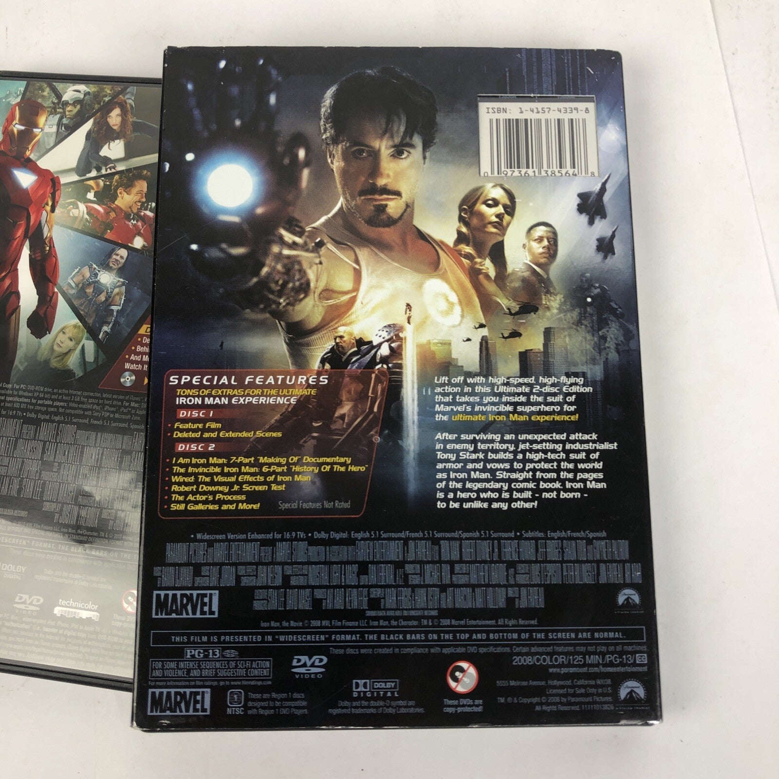 MARVEL COMICS Iron Man 1 and Iron Man 2 DVD Video Lot MINT DISCS Guaranteed