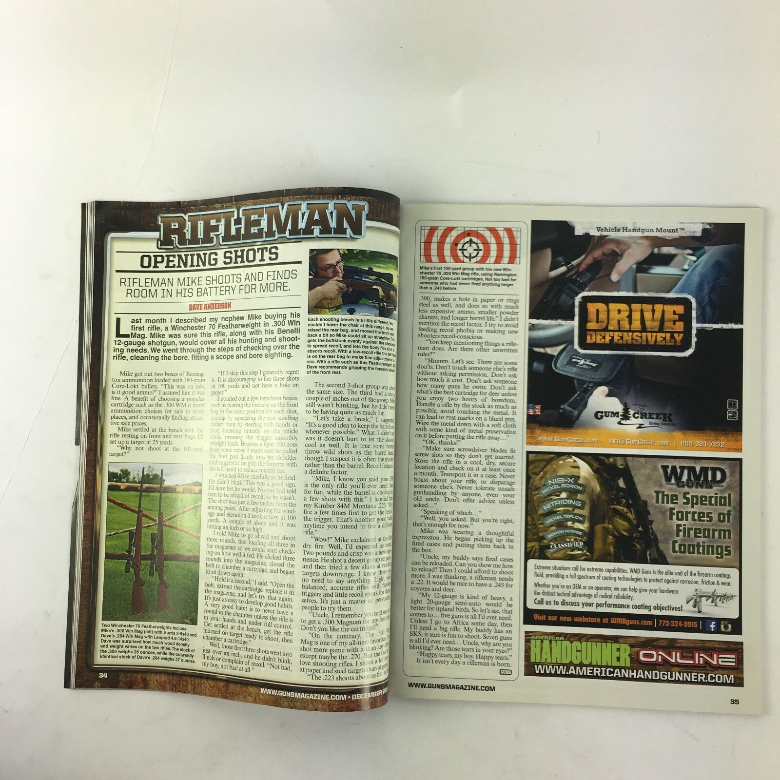 December 2014 Guns Magazine Kimber Laser Dup Solo Carry DC 9mm 6.8 Scpii AR