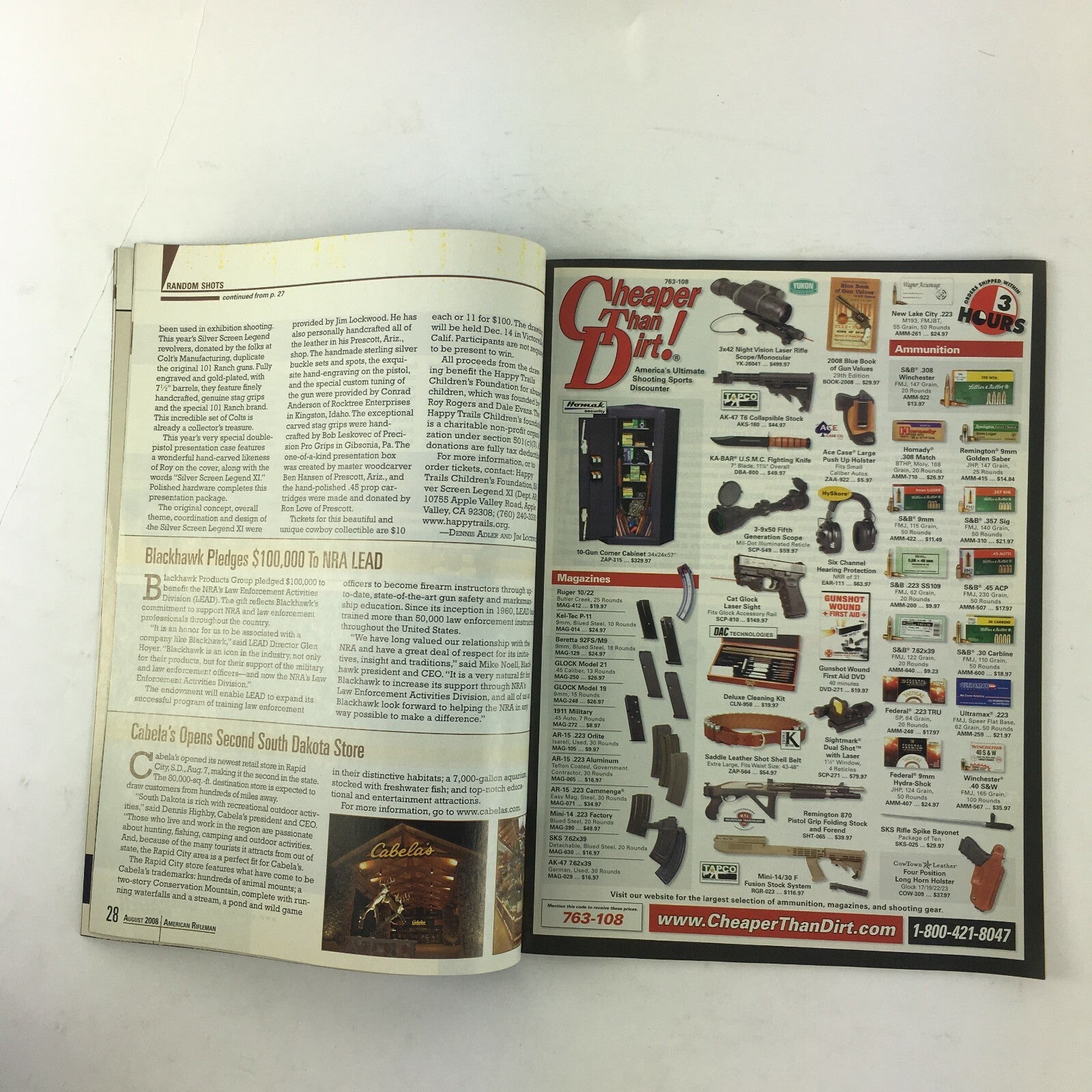 August 2008 American Rifleman Magazine Airbone! Slugfest Counter Sniper M1A1